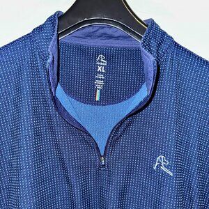 Rhoback Performance Quarter Zip – Men’s XL – Navy Blue Dot – Stretch Pullover